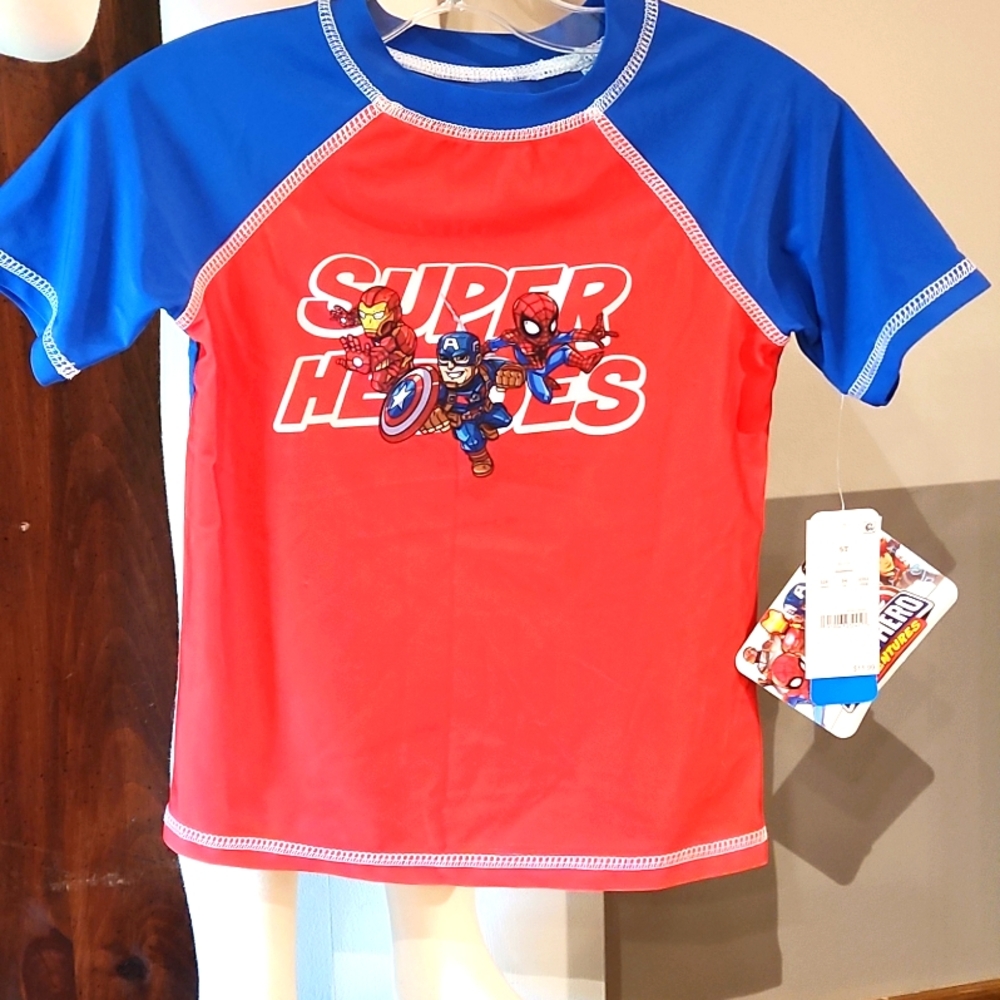 MARVEL SUPER HERO NEW SUN PROTECTER PULL OVER SHIRT SIZE 5T